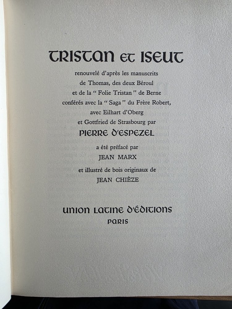 Tristan et Yseut. Union latine d'éditions. 1956.-photo-3