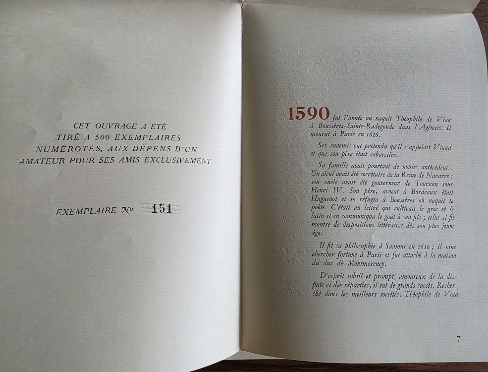 Le Parnasse Satirique. Théophile De Viau. 1950. 500 Copies.-photo-2