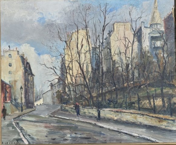 F Le Coadic. Rue St Vincent In Montmartre.1955. Oil On Canvas.-photo-3