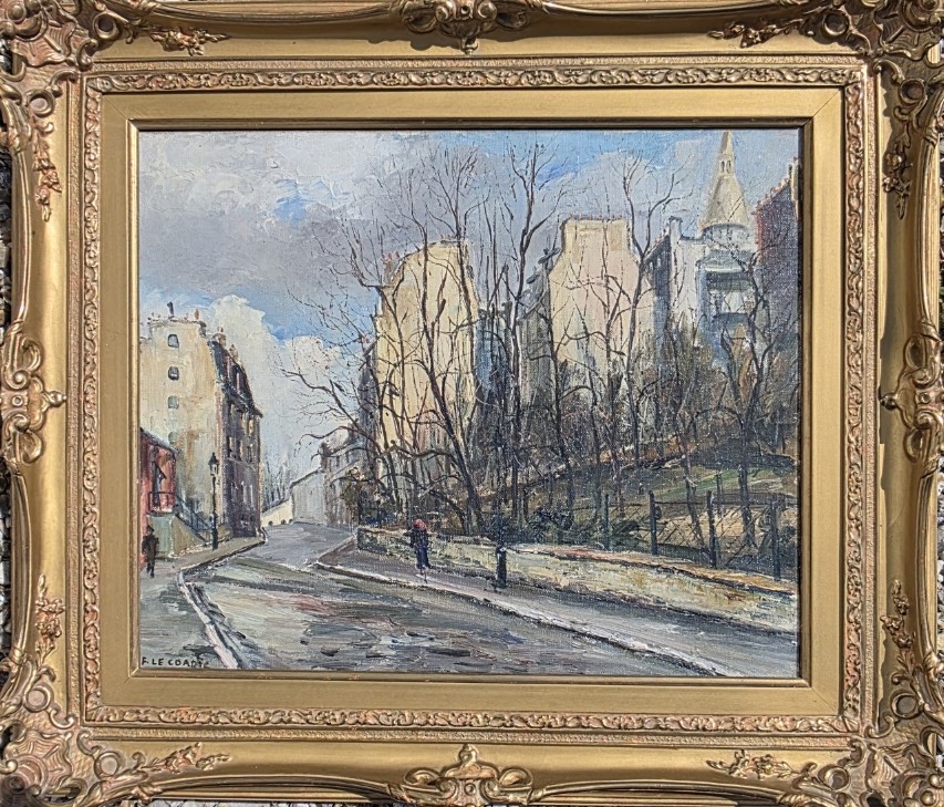 F Le Coadic. Rue St Vincent In Montmartre.1955. Oil On Canvas.
