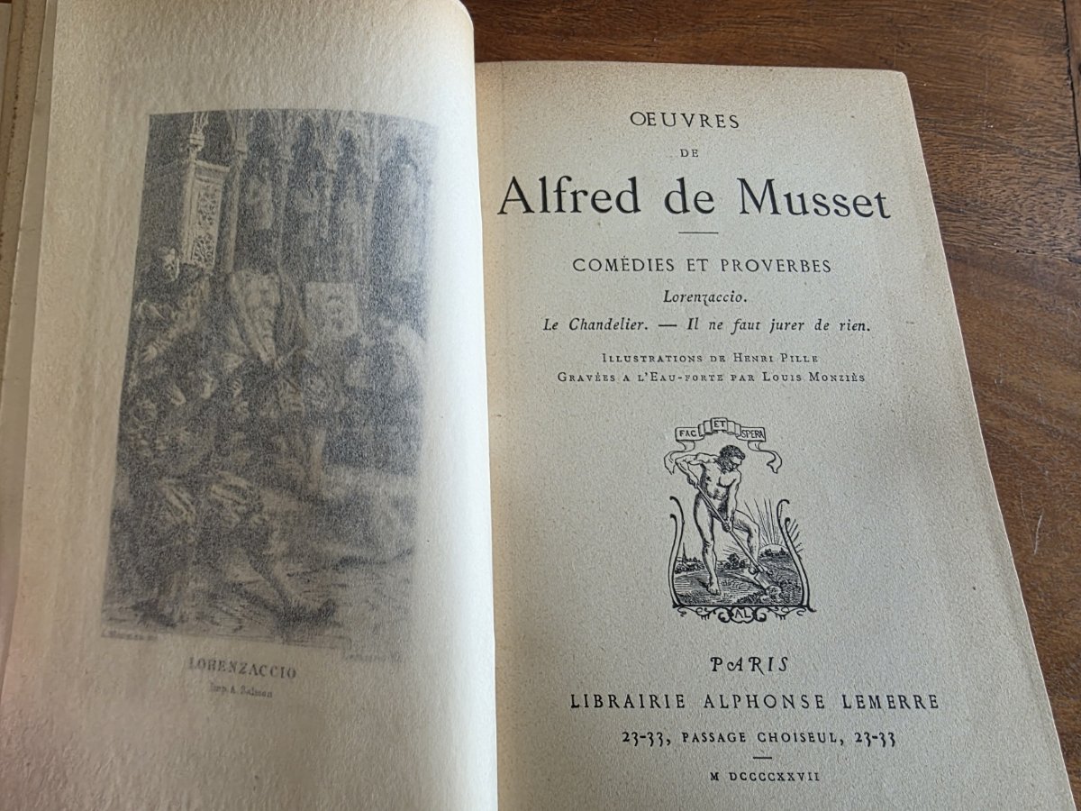 Alfred De Musset's Works In 10 Volumes. Alphonse Lemerre Publisher.-photo-2