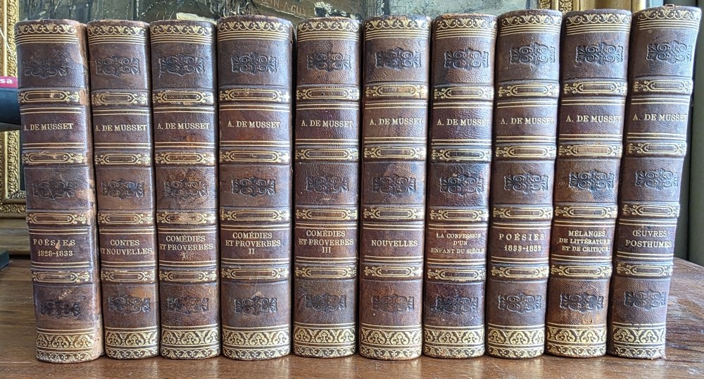 Alfred De Musset's Works In 10 Volumes. Alphonse Lemerre Publisher.