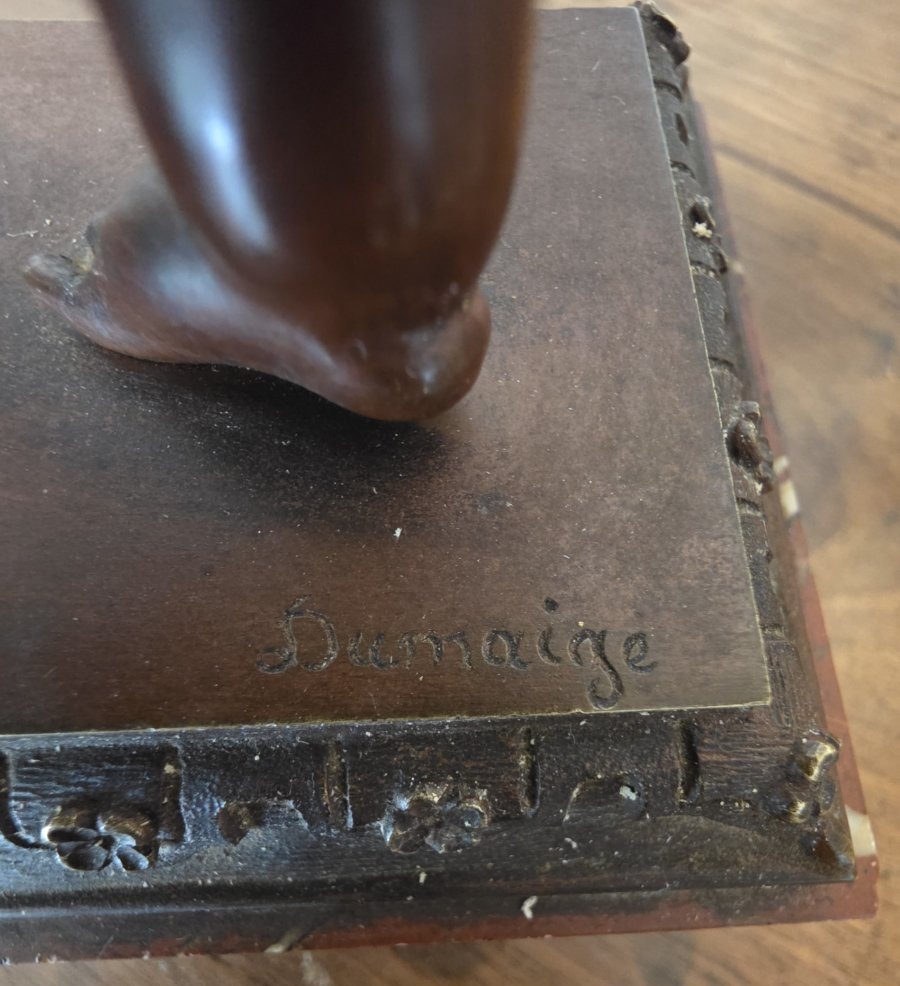 Etienne Henry Dumaige. Angelot Musisien. Bronze.-photo-1