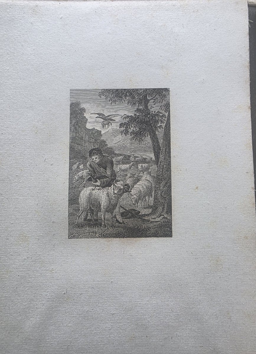 Suite complète des 60 vignettes pour les fables de La Fontaine.-photo-1