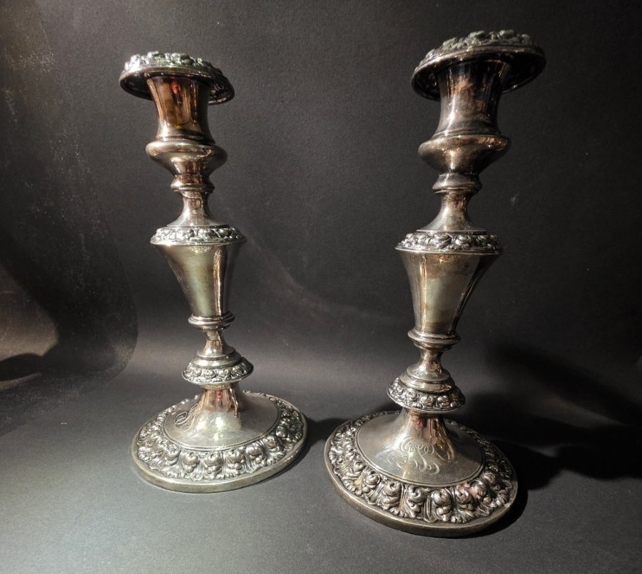 4 flambeaux métal argenté. Reed & Barton.-photo-2