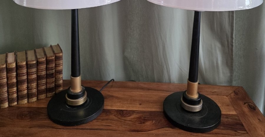 Paire de lampes de la maison Arlus. Vers 1950.-photo-2