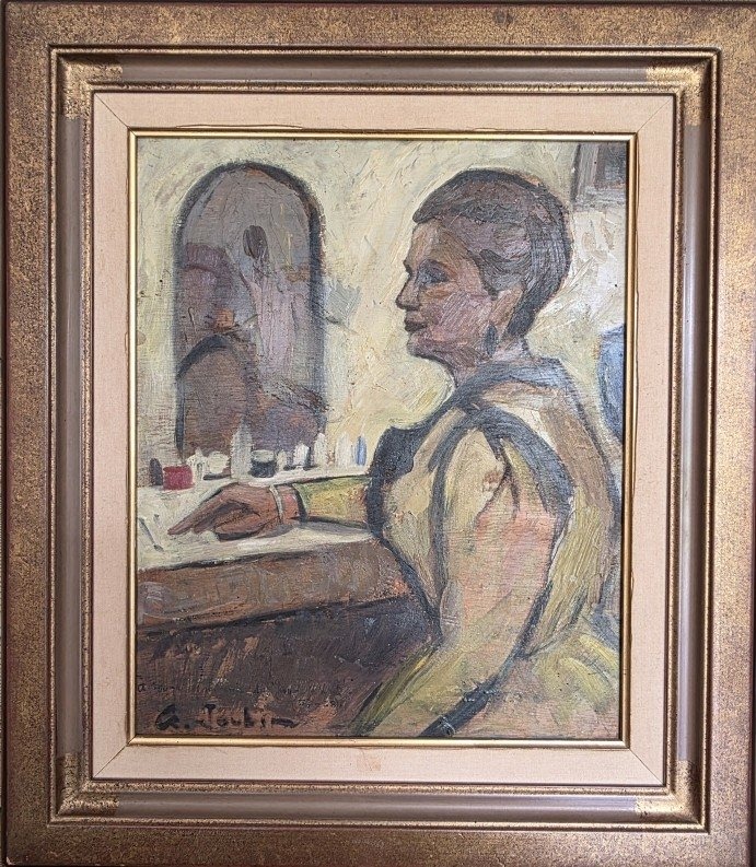 Georges Joubin. Portrait de Mona Dol au théatre d u gymnase. 1958.