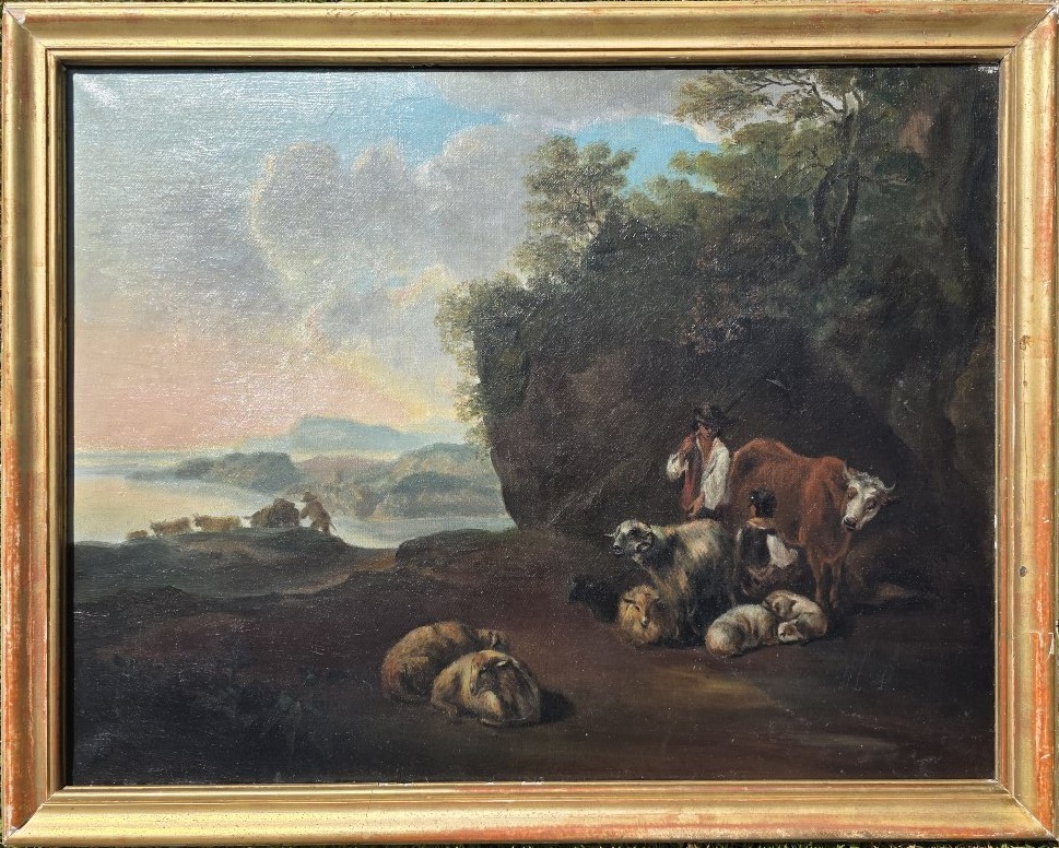 Ecole Hollandaise. 19 ème. Berger et son troupeau.