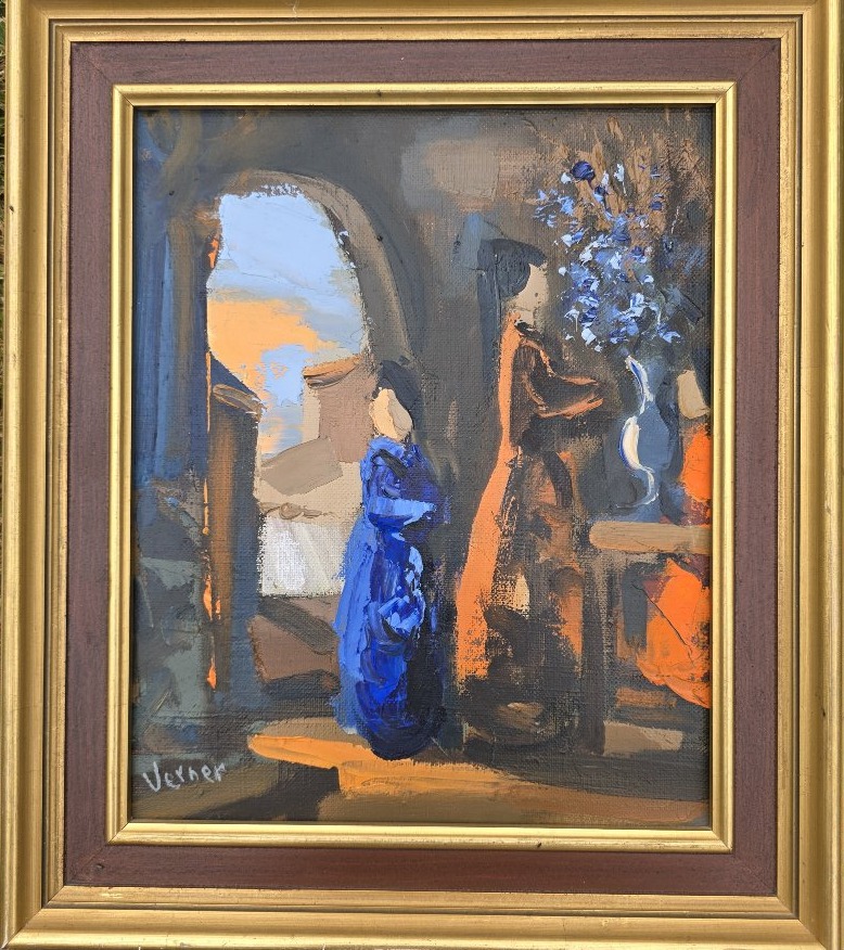 Joseph Werner-baer.  Mother And Child. Oil On Canvas.