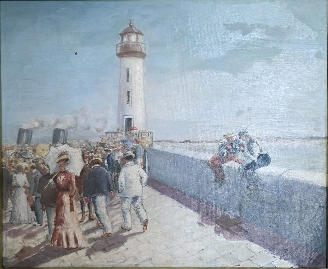 La Jetée. J.N Blais. Huile sur toile.-photo-3
