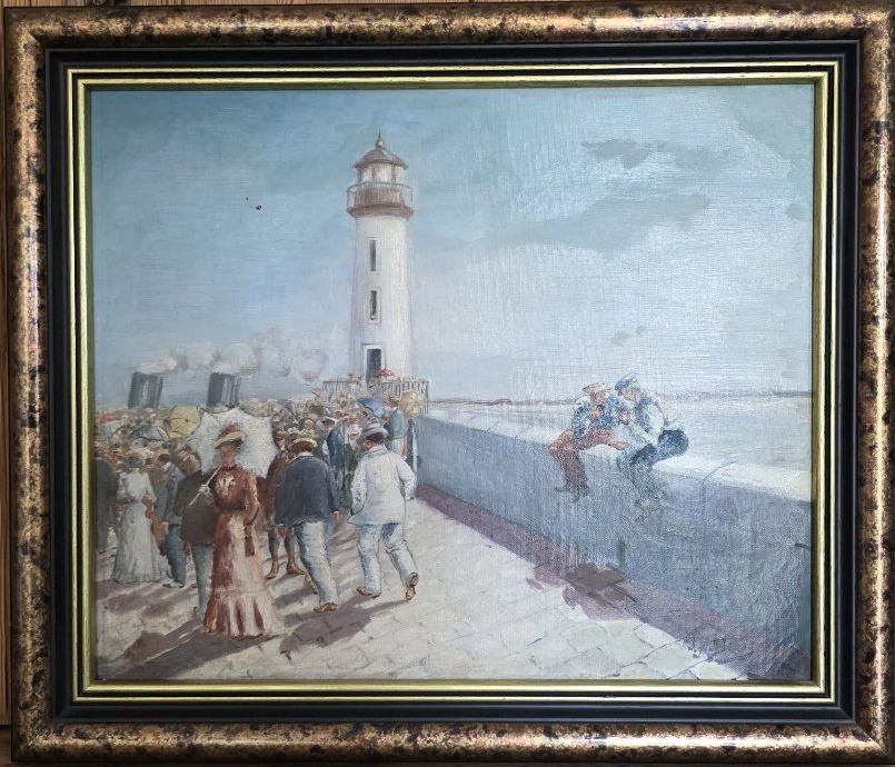 La Jetée. J.N Blais. Huile sur toile.