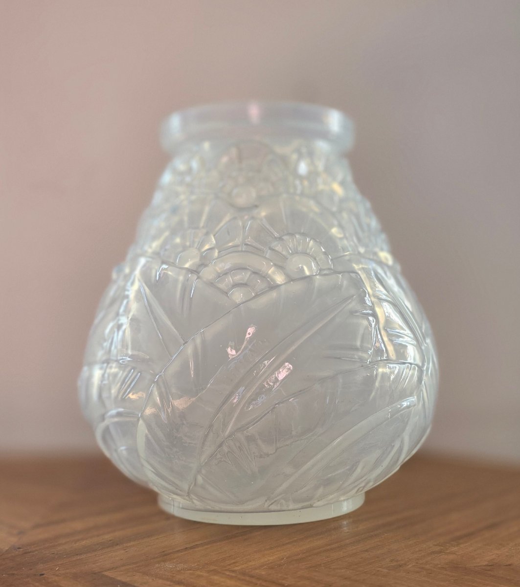 Vase en verre pressé moulé.  Lorrain Nancy-photo-2