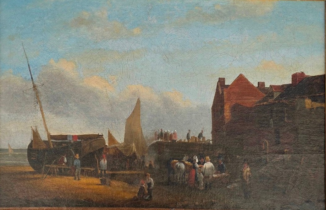 Fishing Scene. Dutch School, Late 18th Century.-photo-2