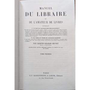 Manuel du libraire et de l'amateur de livres. Brunet. 7 volumes.