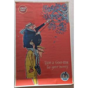 1960s Advertising Poster For Lemon Heart Rum By Ronald Searle.
