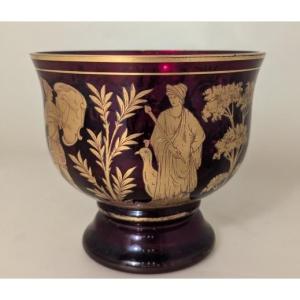Ruby And Gold Murano Glass Bowl