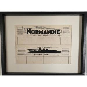 Pierre le Trividic ( Ecole de Rouen). Projet de maquette pour le Paris Normandie. 1941.