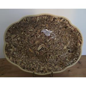 Plat faïence Apt. Terres melées. Atelier Bernard. Jean Faucon 