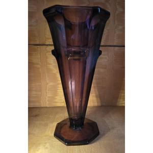 Vase art déco couleur amethyste.