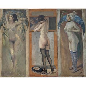 Gaston Smit. Series Of 3 Oil Paintings On Panel
