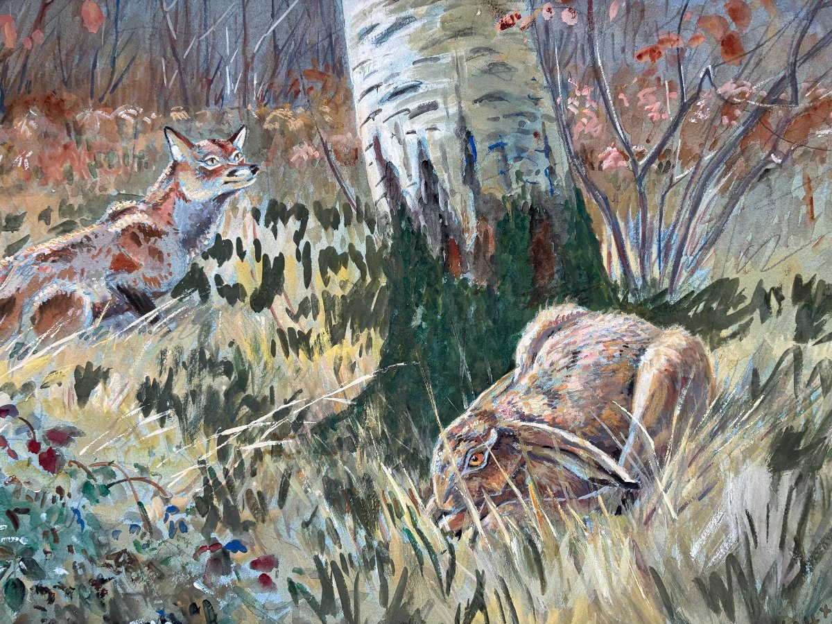 Alfred Andrieux, Renard et lièvre -photo-2