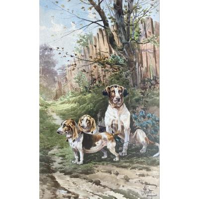 Hippolyte Gide, Chiens De Chasse