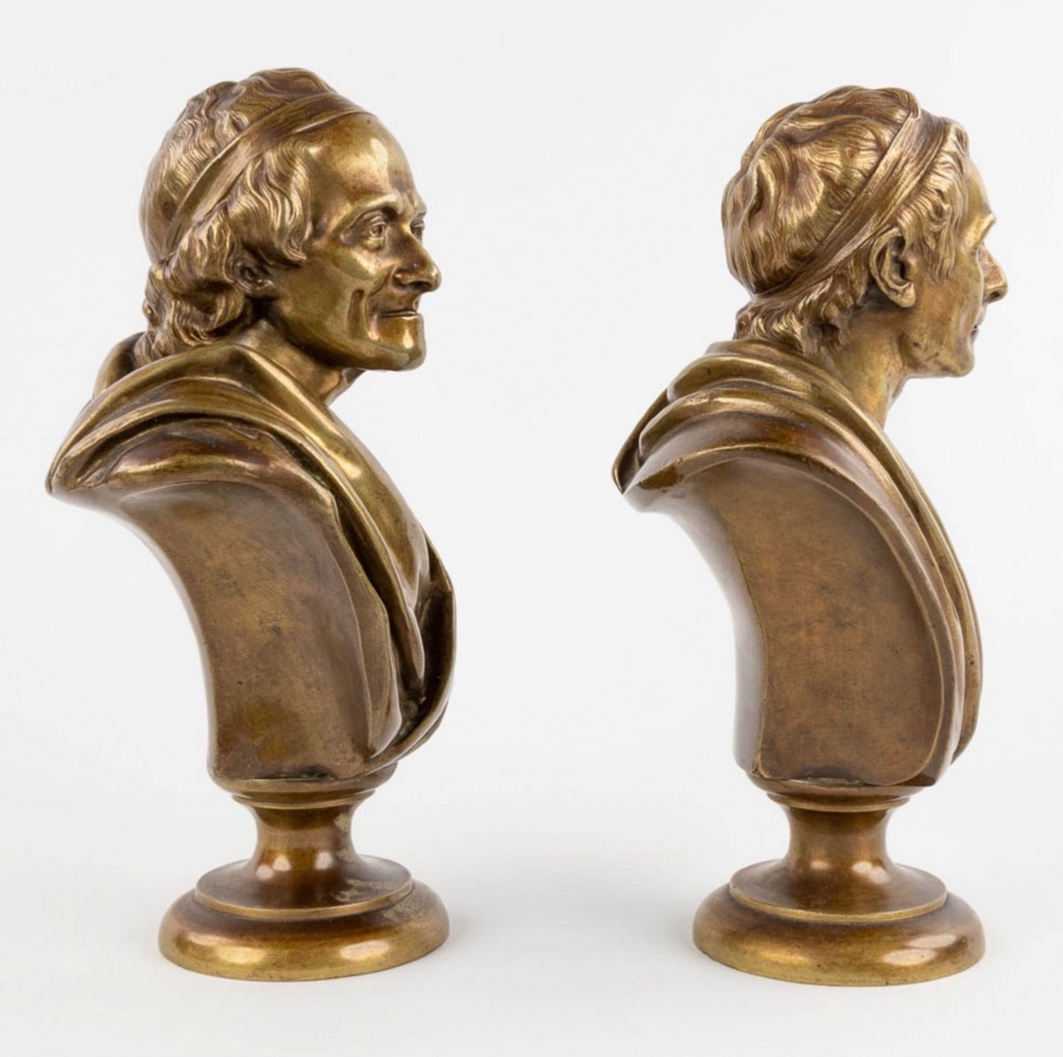 Bustes En Bronze, Voltaire Et Rosseau-photo-2