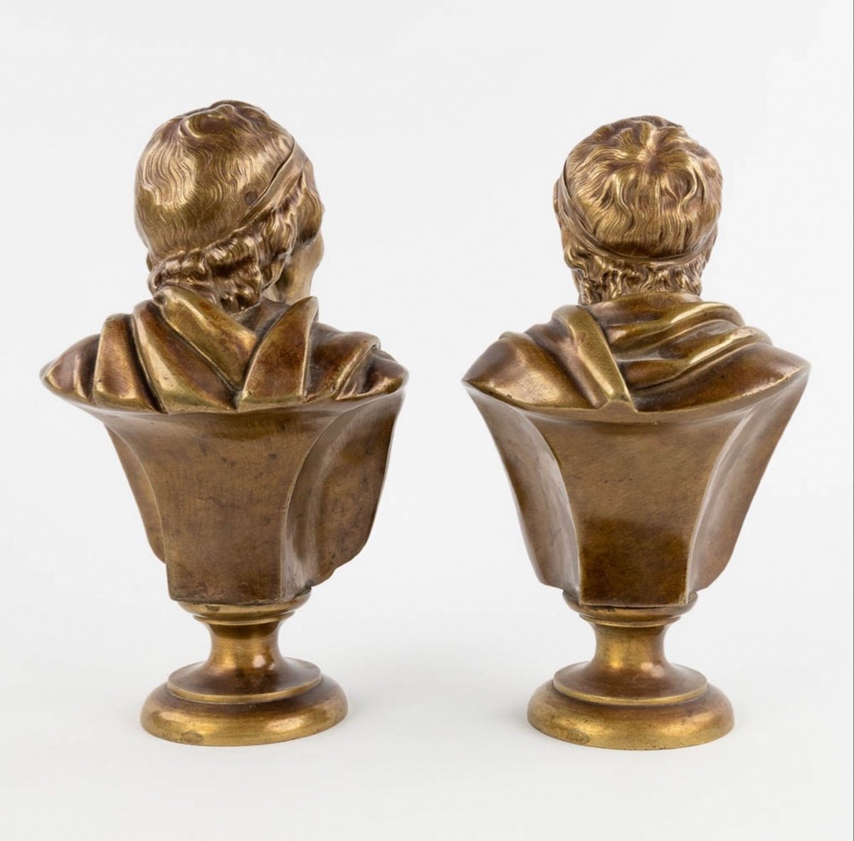 Bustes En Bronze, Voltaire Et Rosseau-photo-3
