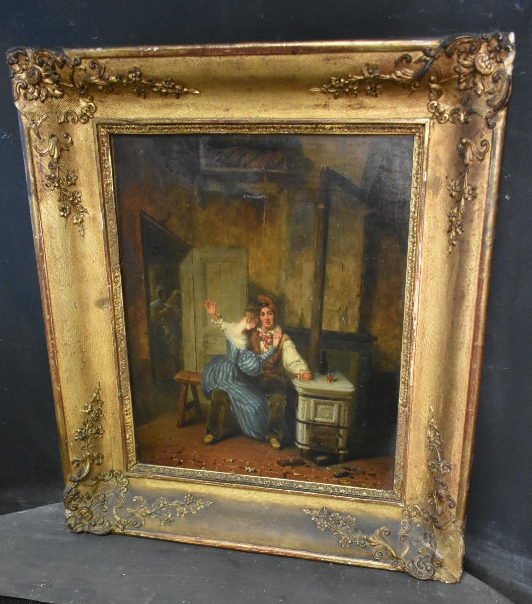 Painting Genre Scene The Betrayed Wife Romantic Italian School 19th Century-photo-1