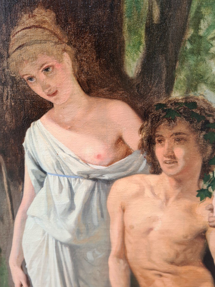Painting Neoclassical Mythological Scene Etrg Puvis De Chavannes Late 19th Century -photo-1