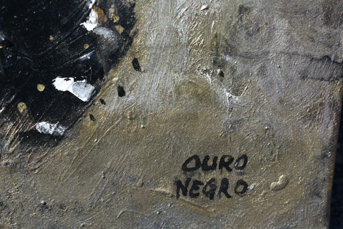 Acrylic Painting Ouro Negro Characters Signed Nitkowski, Stani (1949-2001)-photo-3