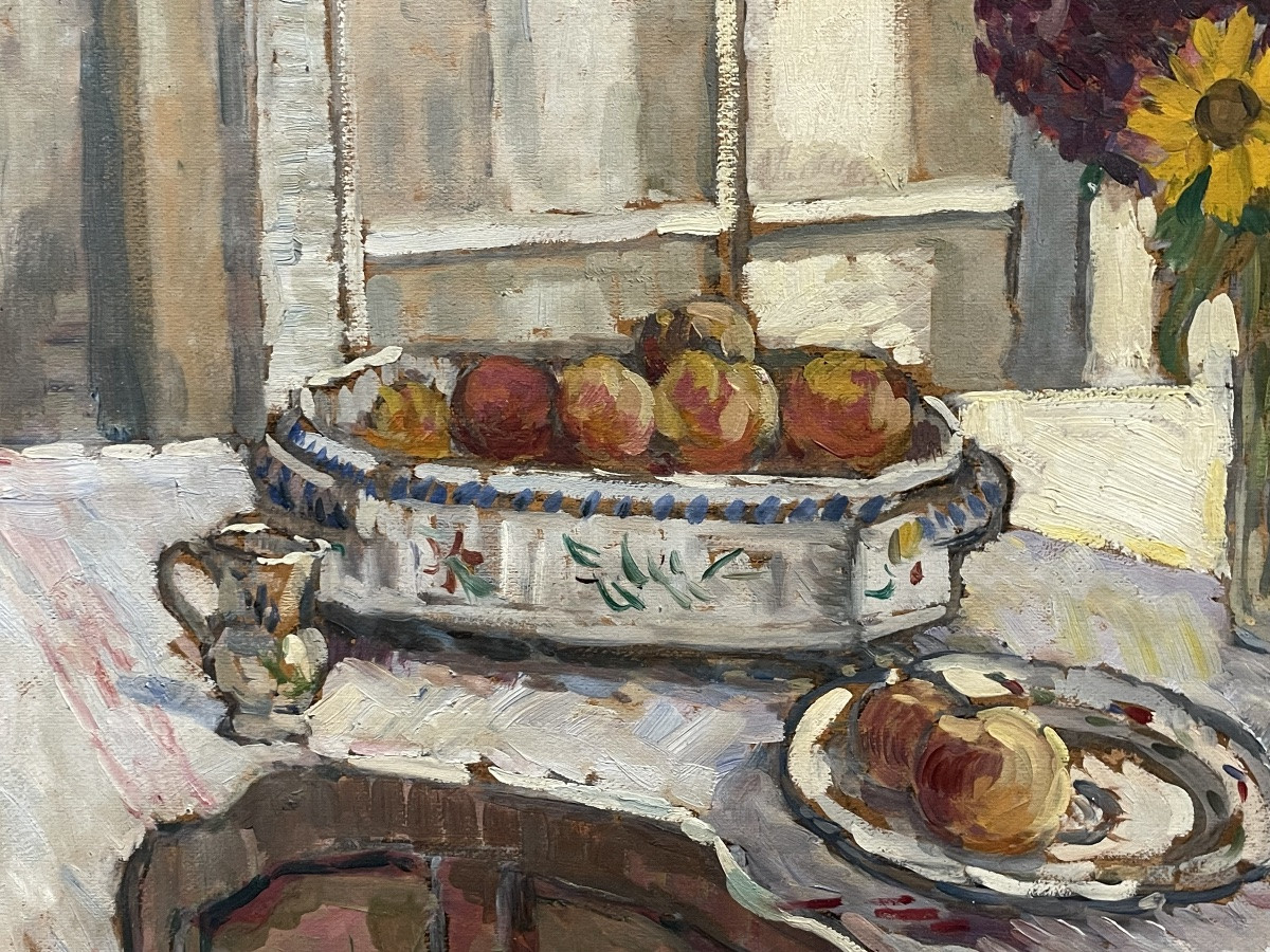 Oil Painting Still Life Signed Ferdinand Olivier (1873-1957)-photo-4