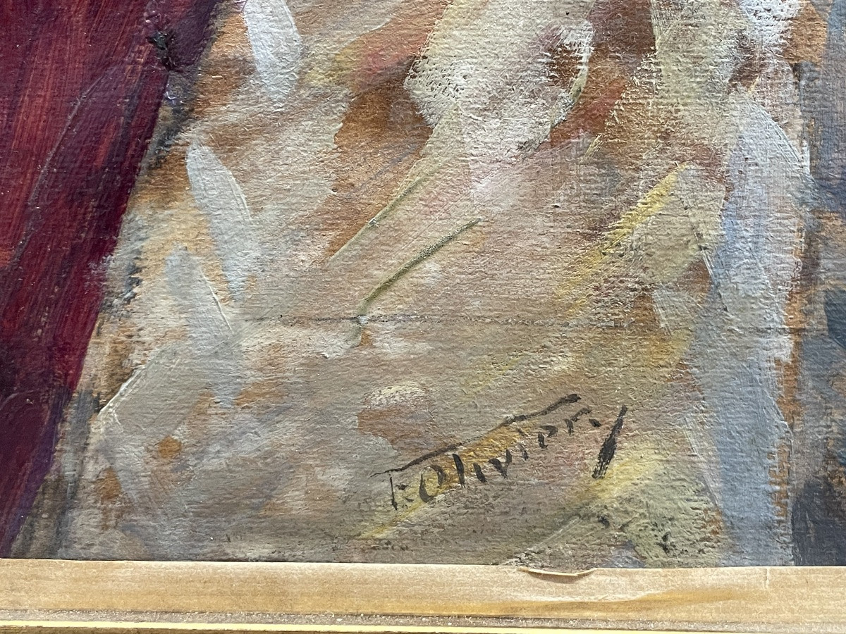 Oil Painting Still Life Signed Ferdinand Olivier (1873-1957)-photo-5