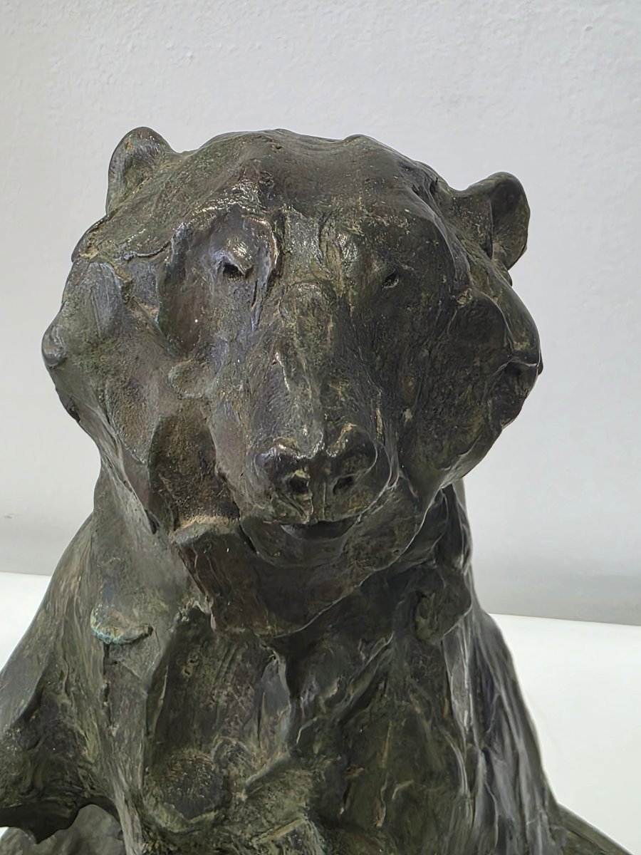 Bronze Animal Bear Lost Wax Signed Frangin 20th Century -photo-4