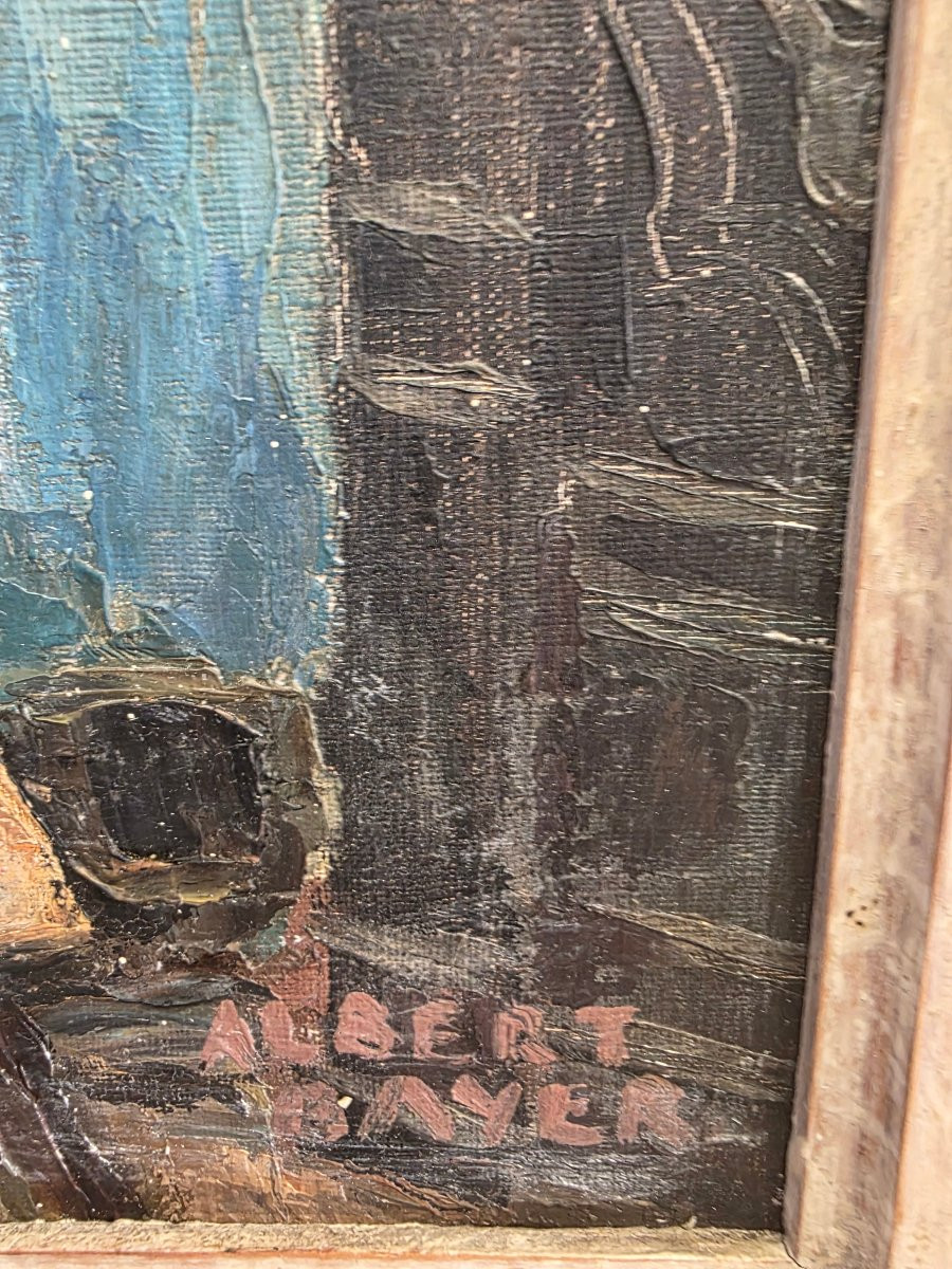 Painting Genre Scene Interior Window Signed Albert Mayer Alsace-photo-3