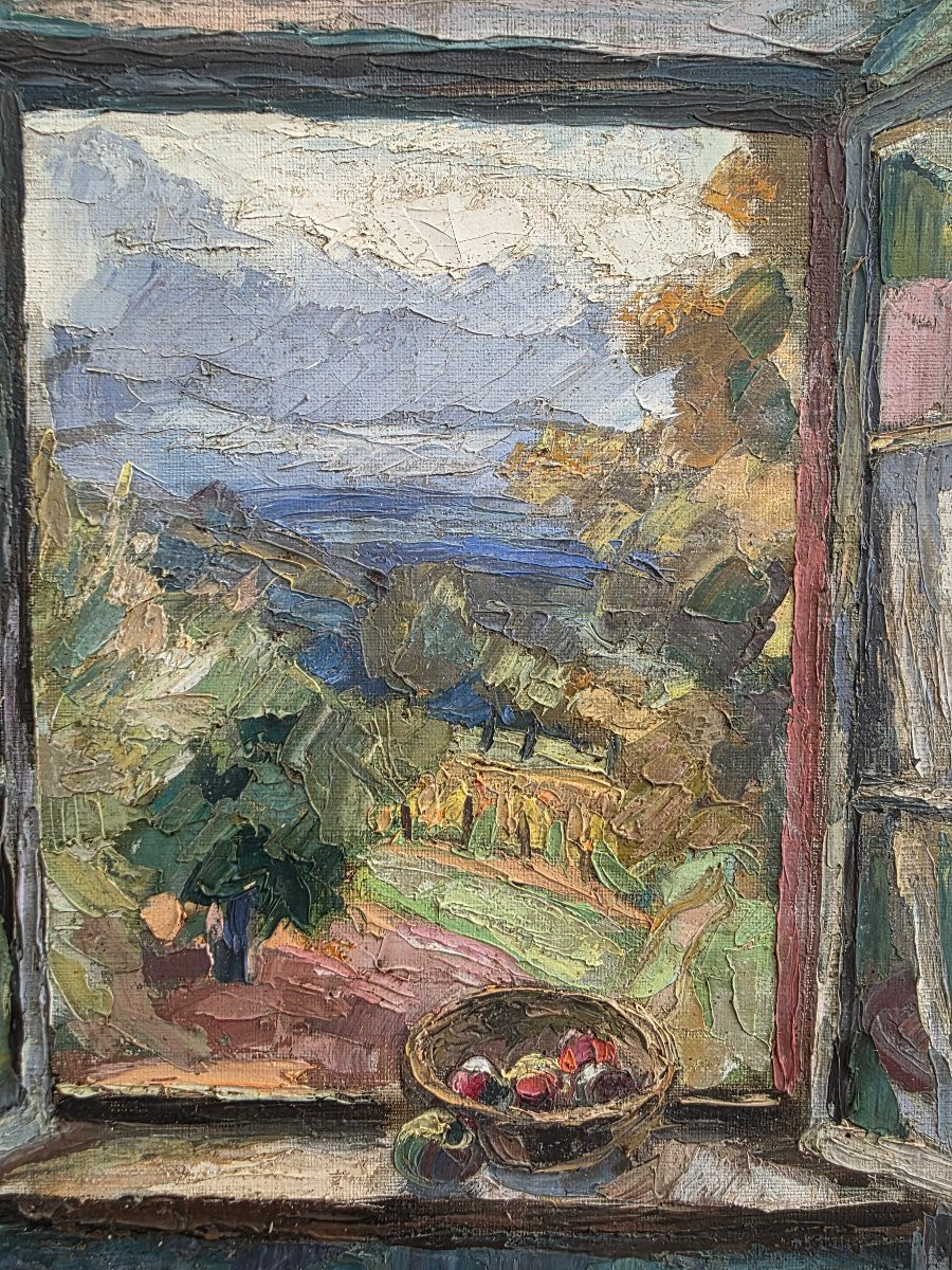 Painting Genre Scene Interior Window Signed Albert Mayer Alsace-photo-1