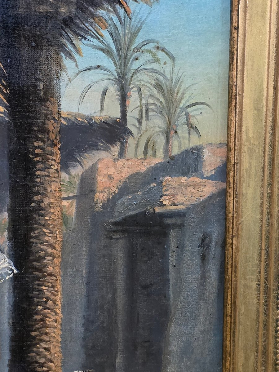 Orientalist Dancer Painting Ouled Naïl Signed Emmanuel Joseph Lauret (1809-1882)-photo-6