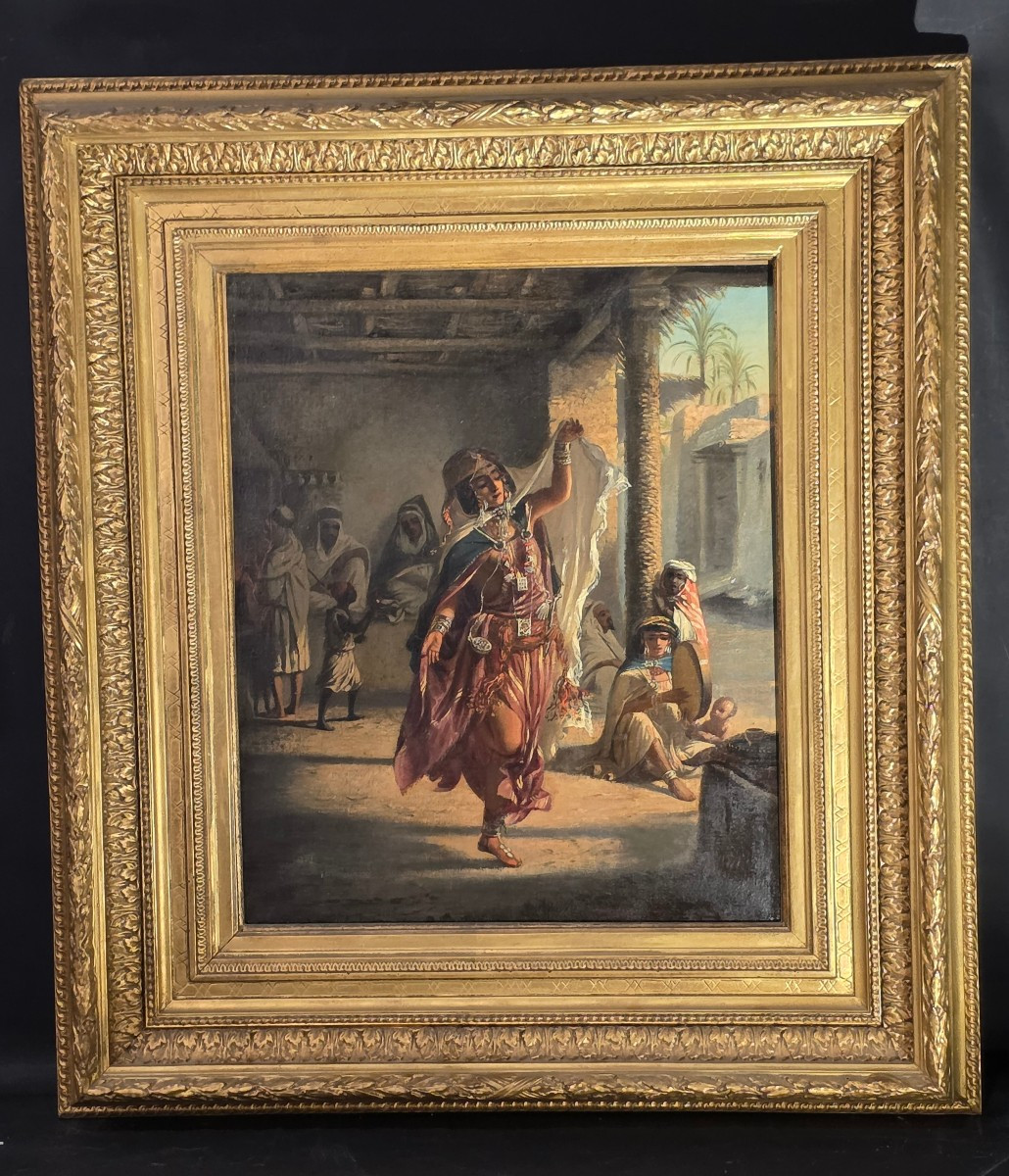 Orientalist Dancer Painting Ouled Naïl Signed Emmanuel Joseph Lauret (1809-1882)