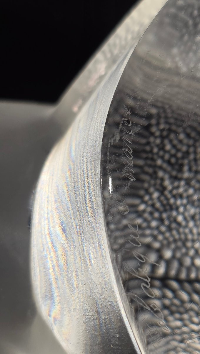 Large Crystal Shark Signed Lalique France-photo-3