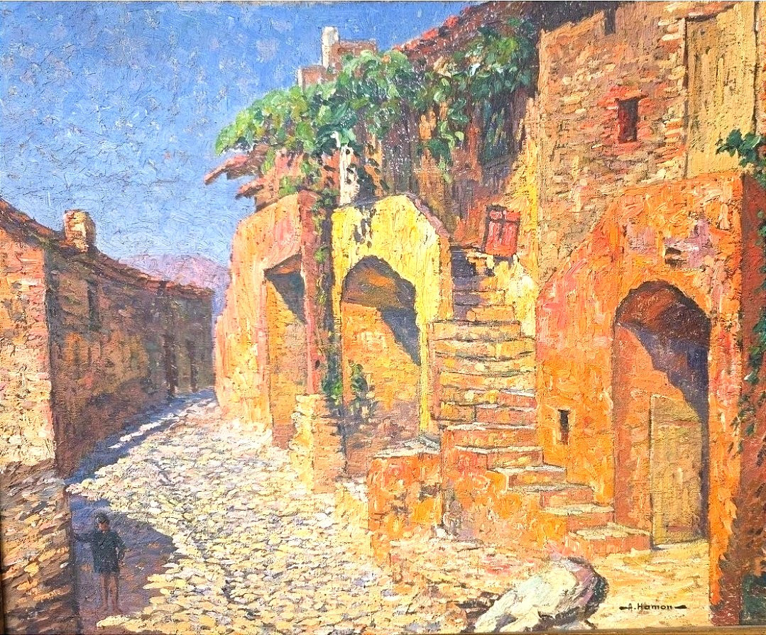 Post-impressionist Painting Of Collioures By The Painter Adrien Hamon (1875-1963) -photo-2
