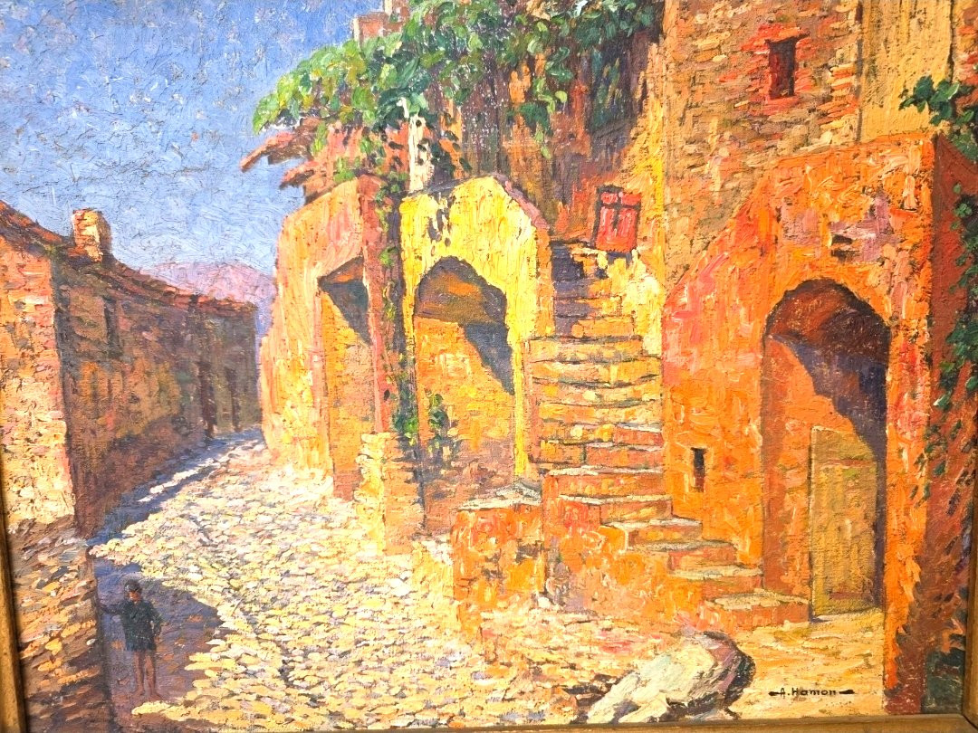 Post-impressionist Painting Of Collioures By The Painter Adrien Hamon (1875-1963) -photo-4