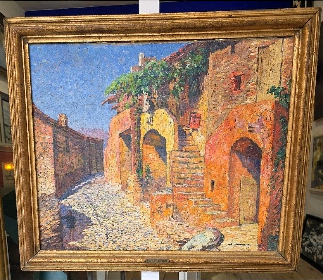 Post-impressionist Painting Of Collioures By The Painter Adrien Hamon (1875-1963) 