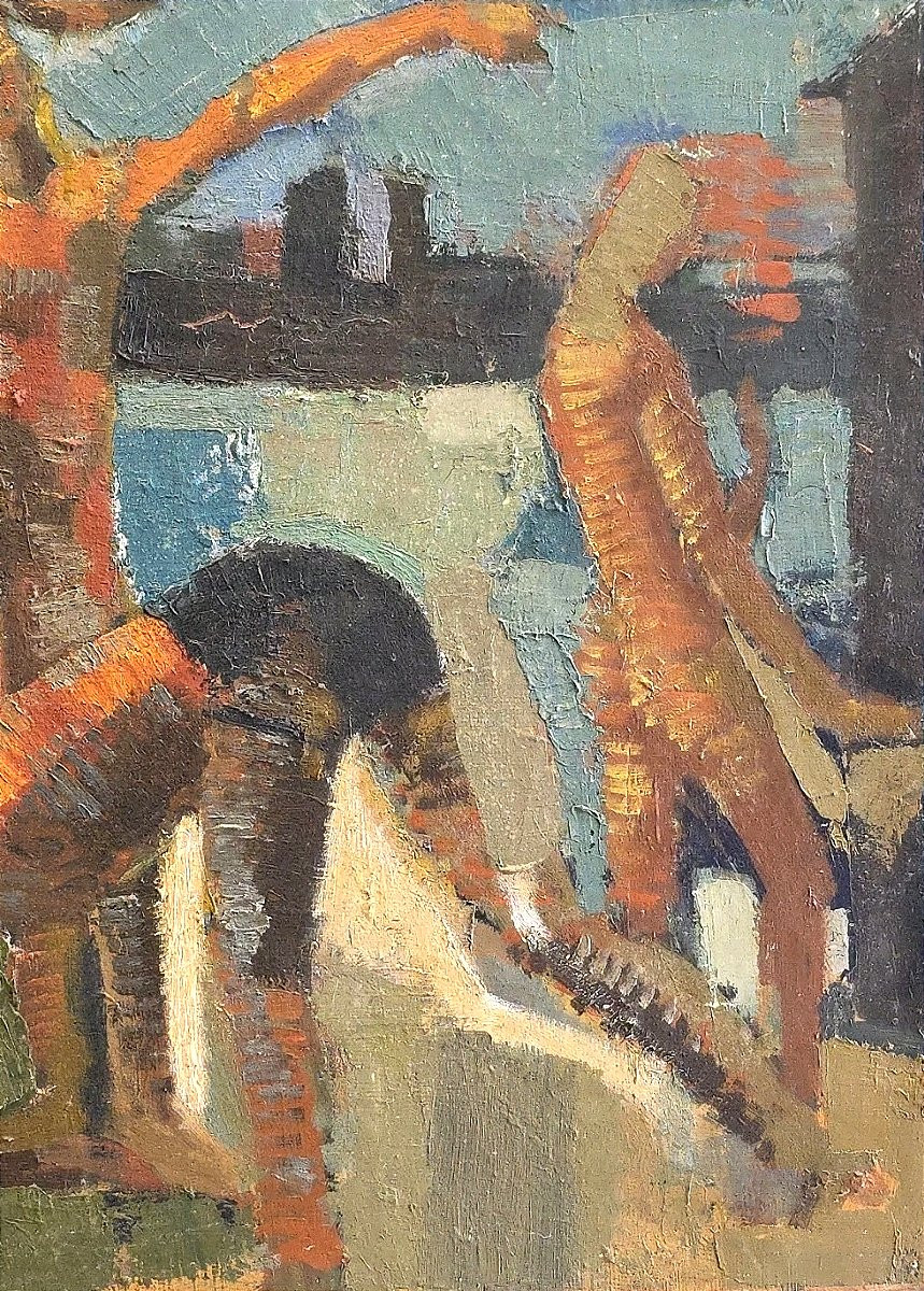 Tableau huile Baigeurs sur la plage Atelier Jan Jacob KATE III (1914-1996)-photo-4