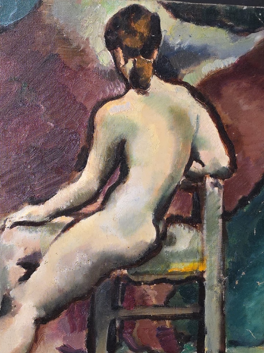 « nu Féminin » Tableau Huile Sur Toile-photo-1