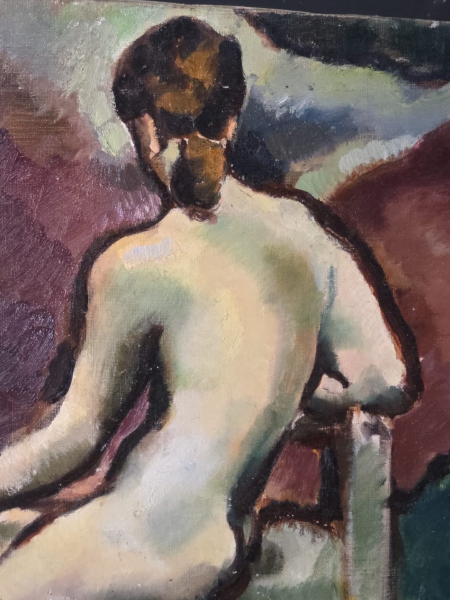 « nu Féminin » Tableau Huile Sur Toile-photo-2