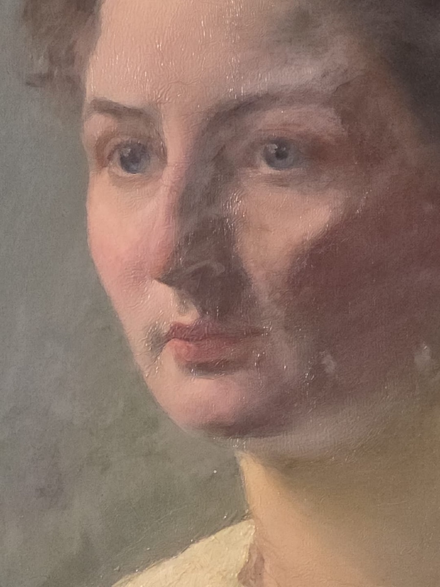 Tableau huile portrait dame de qualité signé Jules JOETS (1884-1959)-photo-1