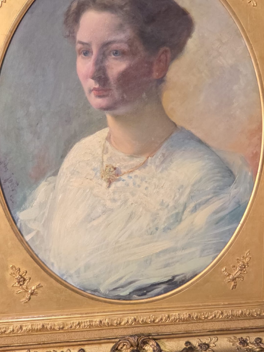 Tableau huile portrait dame de qualité signé Jules JOETS (1884-1959)-photo-3