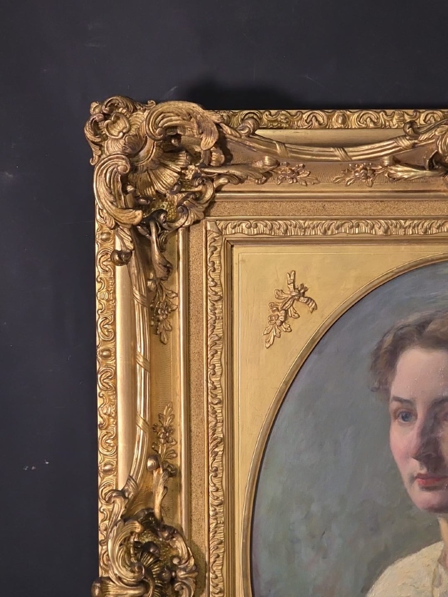Tableau huile portrait dame de qualité signé Jules JOETS (1884-1959)-photo-4