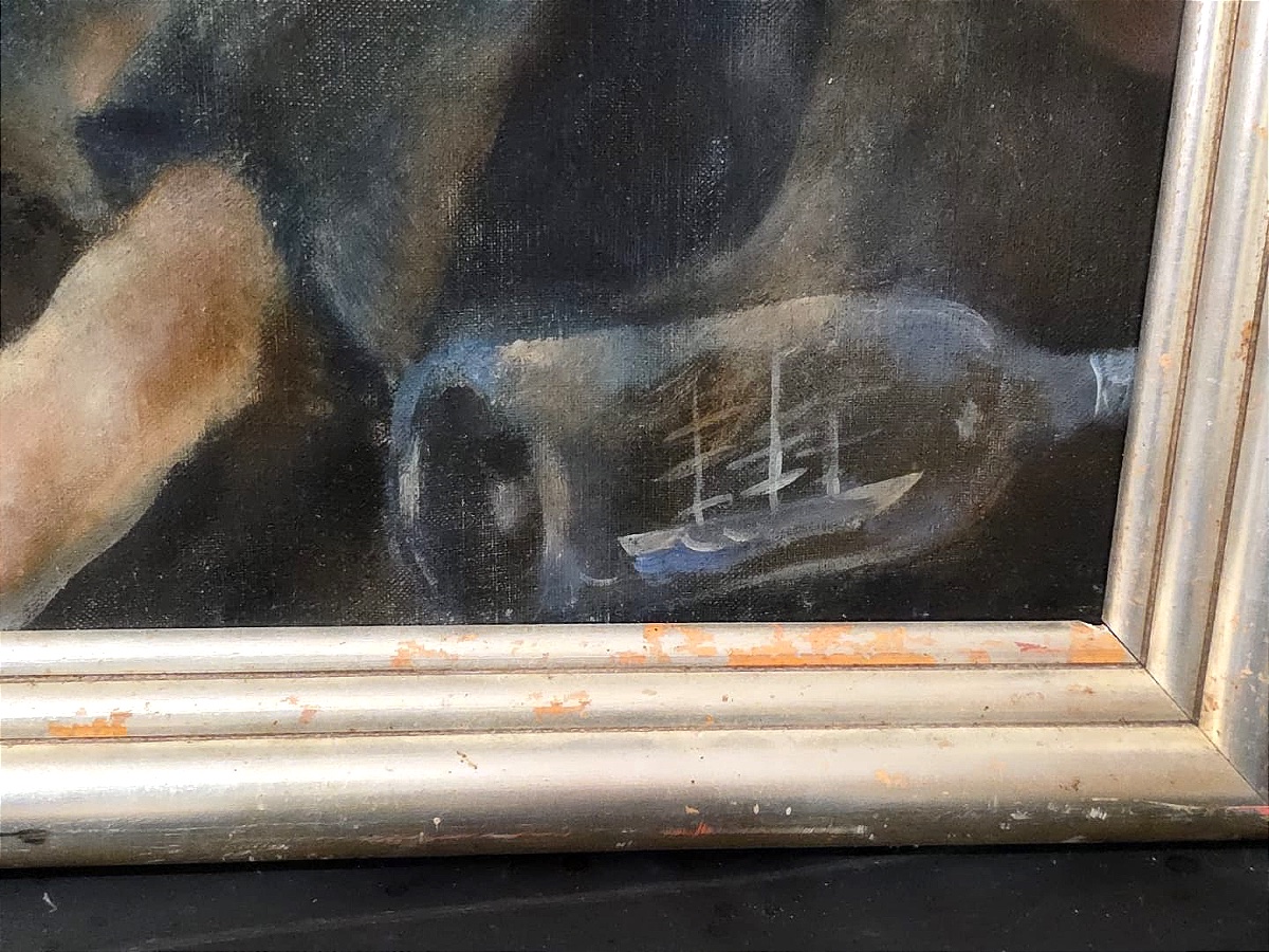 Oil Painting The Three Ages Of Marine Expressionist School Of Paris Circa 1918-photo-7