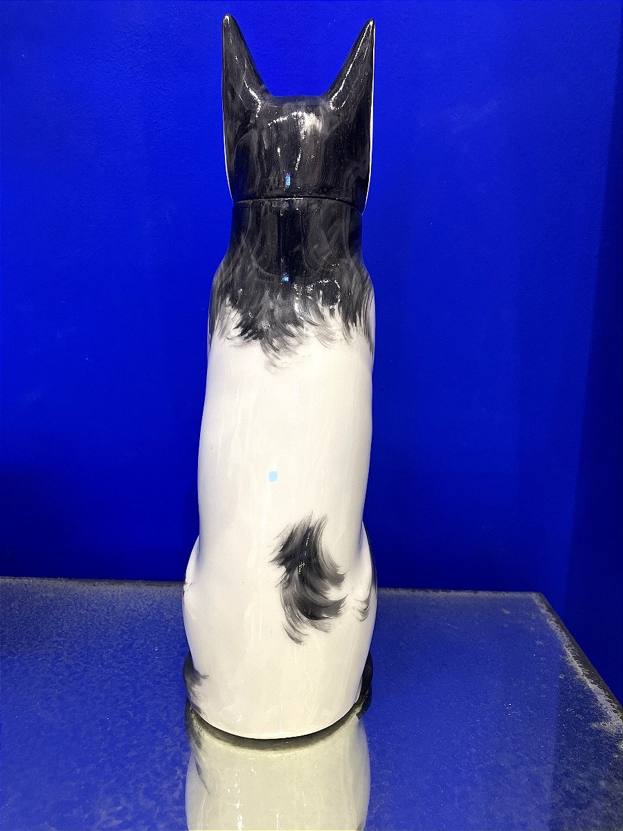 Flacon porcelaine zoomorphe Chat Haviland Édouard Marcel Sandoz(1881-1971). -photo-3